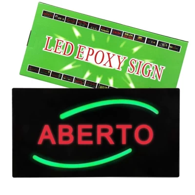 Painel de Led Letreiro Aberto Lelong Com Fixadores