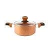 Panela Maxchef Antiderrapante Tampa De Vidro 20cm Bronze