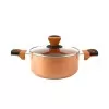 Panela Maxchef Tampa De Vidro 18Cm Bronze Novo