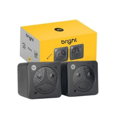 Par De Mini Caixa De Som 5w Rms Usb 0359 Bright Plug 3,5mm