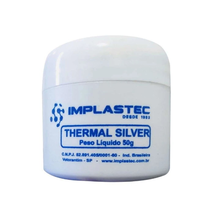 Pasta Térmica Thermal Silver Pote 50g 1,6 W/mK Implastec