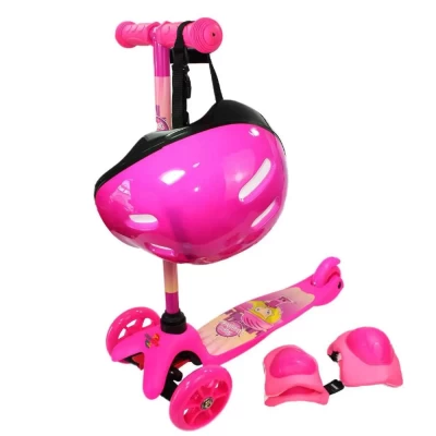 Patinete Infantil com Acessórios de Segurança Rosa