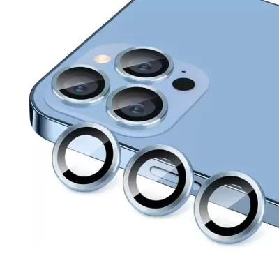 Película De Vidro Câmera Azul Compatível Iphone 15 Pro / Max