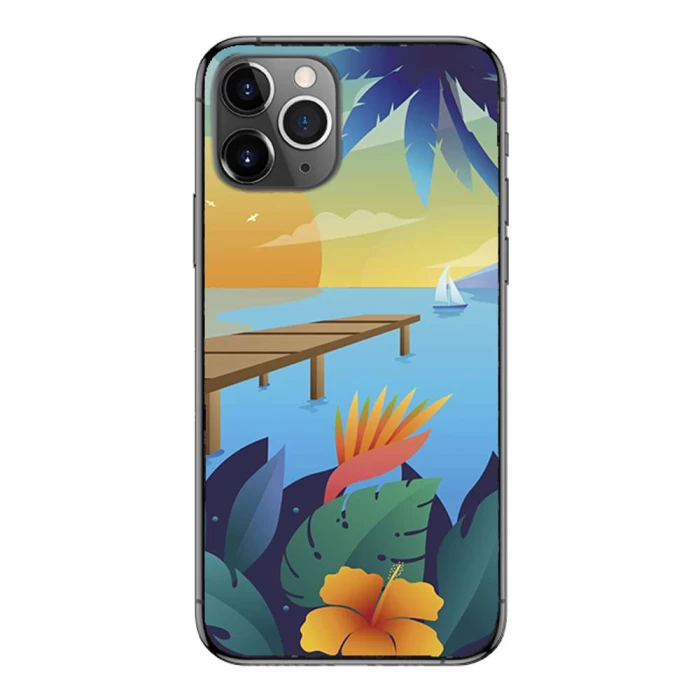 Película traseira Tropical personalizada praia Brilhante