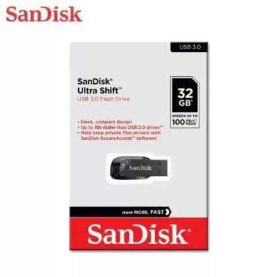 Pen Drive 32GB Sandisk ULTRA SHIFT 3.0 Preto