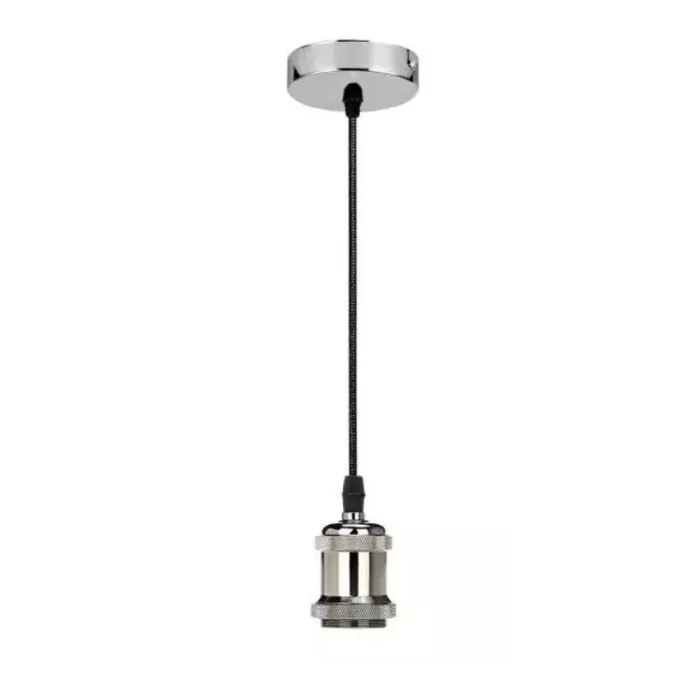 Pendente Ajustável Com Cabo Cinza Vintage 1xE27 1 Metro