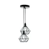Pendente Aramado Diamante Duplo Preto Para 1XE27 Lumanti
