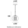 Pendente Bronx Globo Grande 1x E27 Bivolt C/ Lâmpada 4W A60