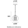 Pendente Bronx Globo Pequeno 1x E27 Bivolt Com Lâmpada 4W