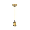 Pendente De Metal Com Canopla Dourada 1X E27 1 Metro