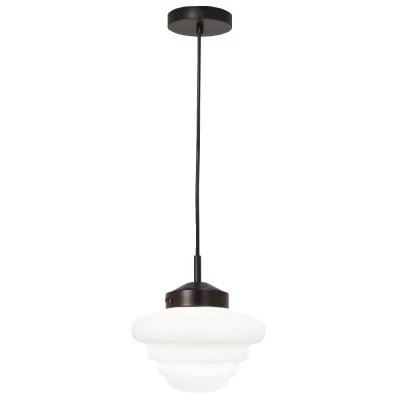 Pendente Helena Vidro Leitoso 1x E27 Preto Bivolt