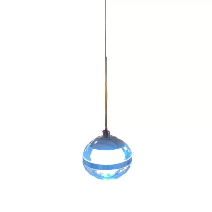 Pendente Led Cromado De Bola De Cristal 6000K Com Cabo 70cm