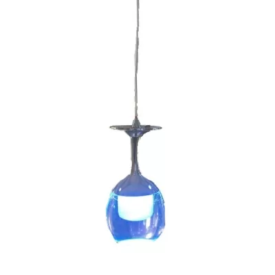 Pendente Led Cromado Taça De Cristal 6000K Com Cabo 70cm