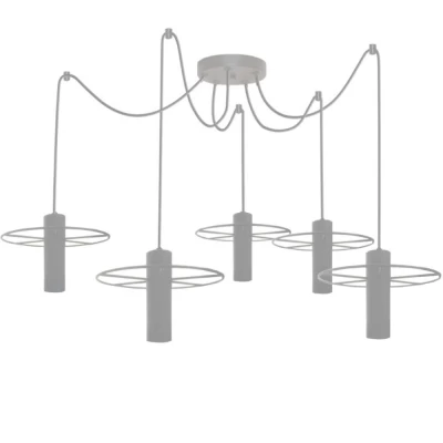 Pendente Moderno vintage Trevo Aranha Branco 5x 60W Bivolt
