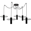 Pendente Moderno vintage Trevo Aranha Preto 5x 60W Bivolt