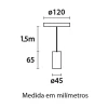 Pendente vintage fio cinza concreto 1,5M Blumenau 887676-14
