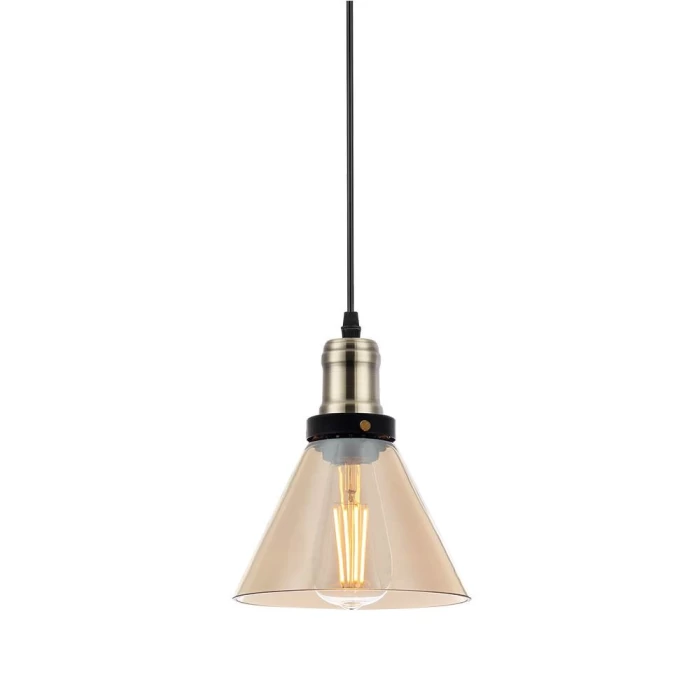 Pendentende Soho Cone Vidro Âmbar 60W Bivolt Blumenau Novo