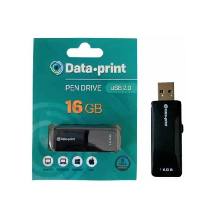 Pendrive 16Gb Usb 2.0 Data-Print Novo