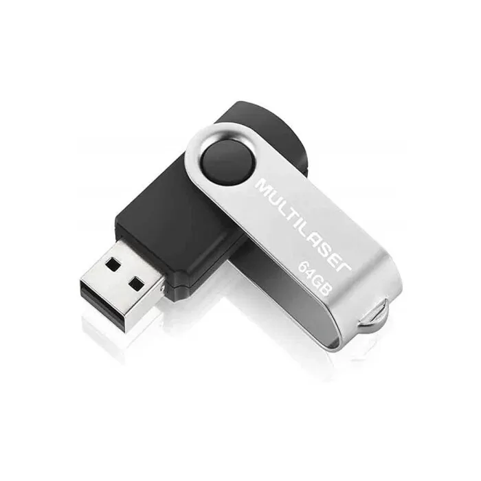 Pendrive Multilaser 64GB Twist Preto Novo