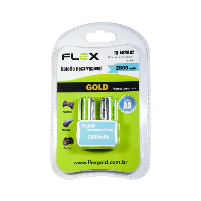 Pilha AA Recarregável 2800mAh 1,2V Flex Novo