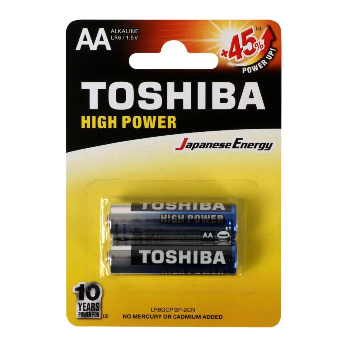 Pilha Alcalina AA 1,5V LR6GCP TOSHIBA Cartela com 2 Uni.