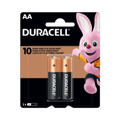 Pilha Alcalina AA Duracell Cartela Com 2 Unidades