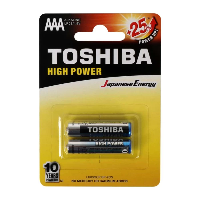 Pilha Alcalina AAA 1,5V Toshiba High Power Cartela 2 Un.