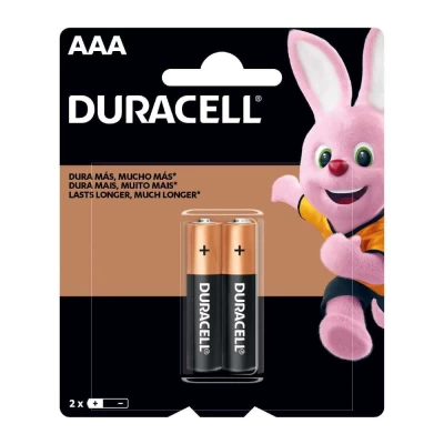 Pilha Alcalina AAA Duracell Cartela com 2 Unidades