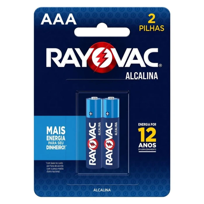 Pilha Alcalina Aaa 2 Unidades Rayovac
