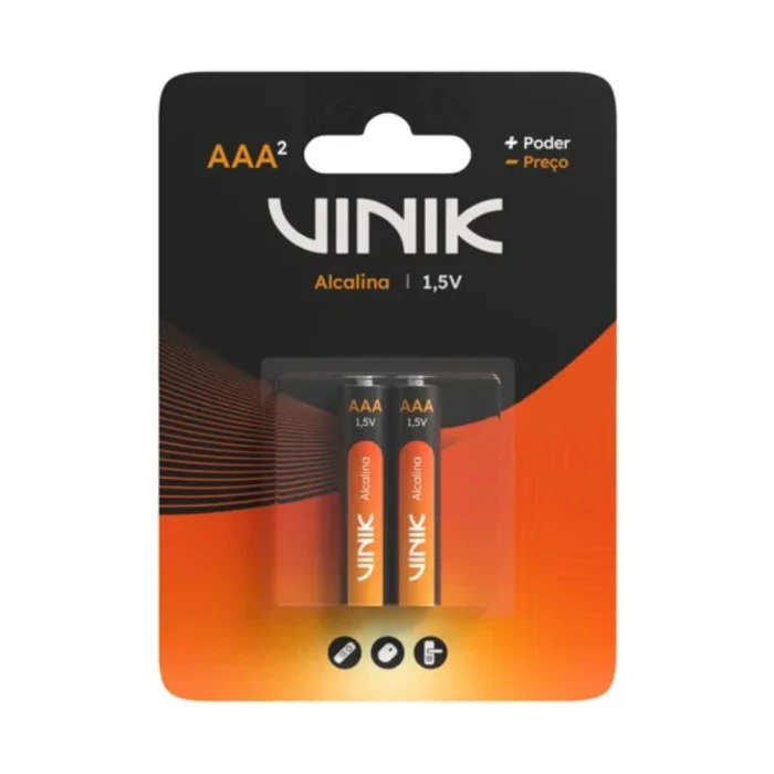 Pilha Alcalina Aaa Com 2 1.5V Vp3Ab2A Vinik Uso Domestico