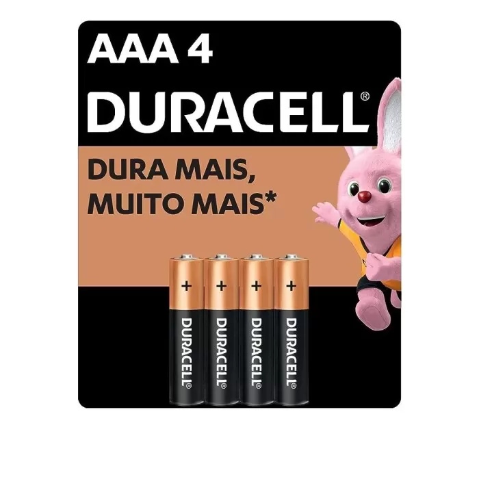 Pilha Alcalina Aaa Duracell 4 Unidades Novo