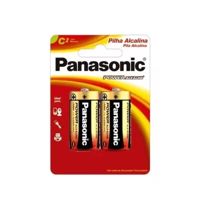 Pilha Alcalina C2 Com 2 Unidades Panasonic 1.5V LR14XAB/2B