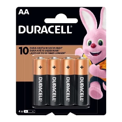 Pilha Alcalina Duracell AA Cartela Com 4 Unidades