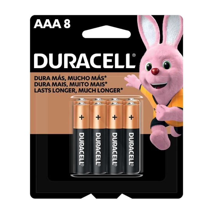 Pilha Alcalina Duracell AAA Cartela Com 8 Unidades