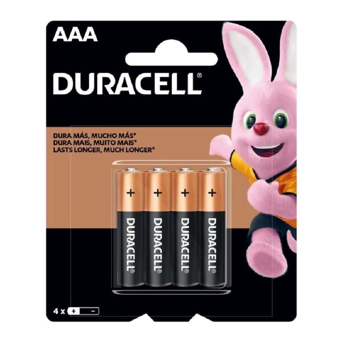 Pilha Alcalina Duracell AAA Cartela com 4 Unidades