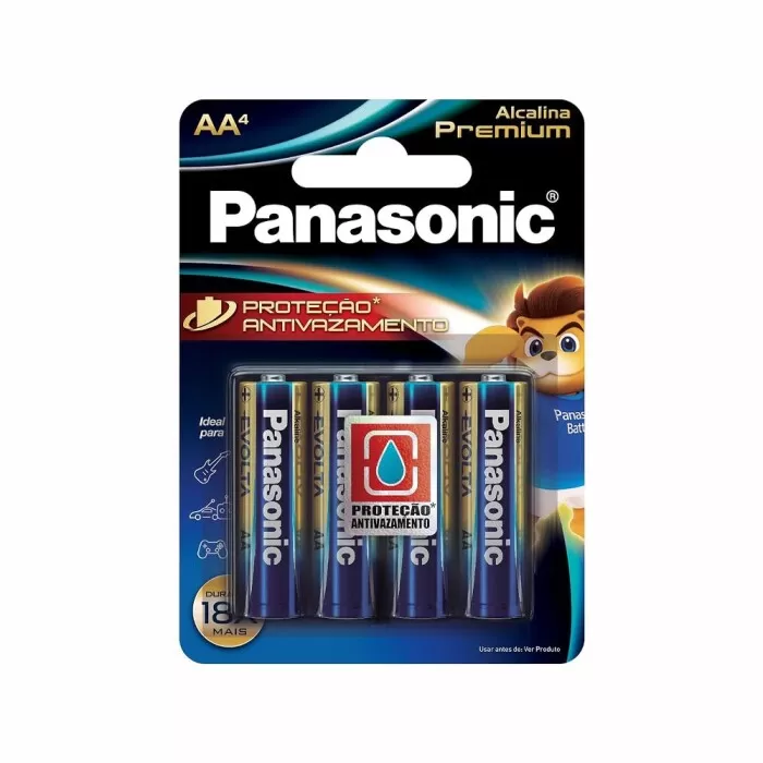 Pilha Álcalina Premium Aaa Panasonic 6 Unidades Novo