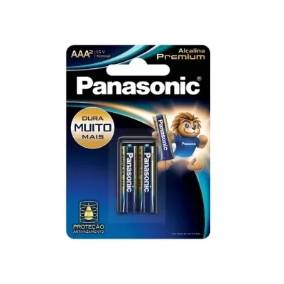 Pilha Alcalina Premium Aaa Panasonic 2 Unidades Novo