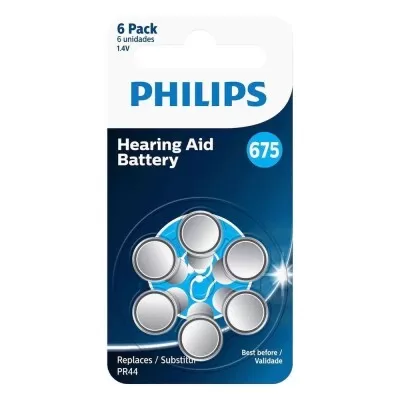 Pilha Auditiva 675 1.4V Philips Com 6 Unidades Cartela