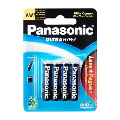 Pilha Comum AAA Panasonic 8 Unidades Novo