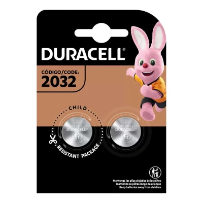 Pilha Moeda Litio CR2032 Duracell Cartela Com 2 Unidades