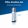 Pilhas Alcalina Philips AA 16 Unidades LR6 Longa Duração