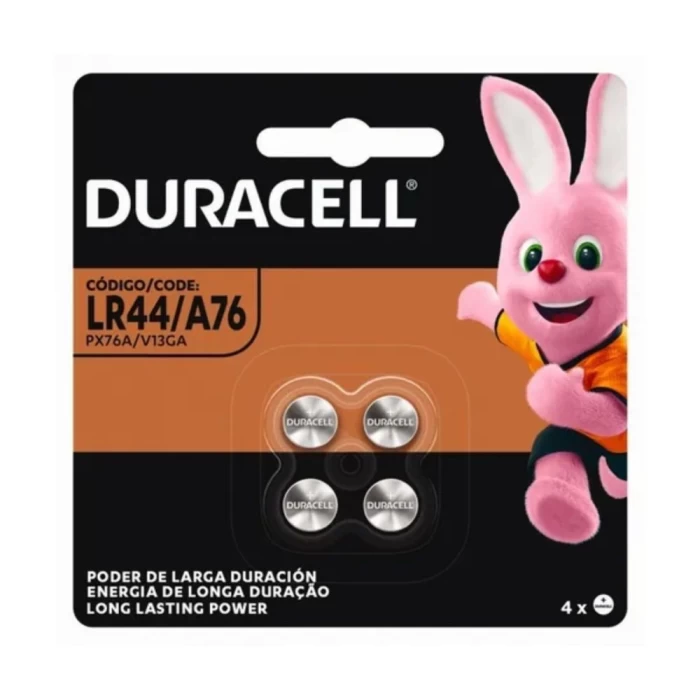 Pilhas Botão Alcalina LR44 1,5V Duracell Com 4 Unidades