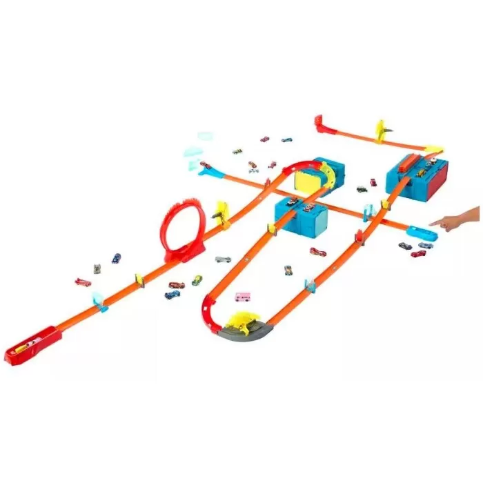 Pista Hot Wheels Track Builder Com Caixa De Acrobacias Hmc04