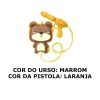 Pistola Lança-Água Com Mochila 1 Litro Urso Plástico Marrom