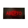 Placa De Led Letreiro Sinalização Luminoso Aberto 220v Preto