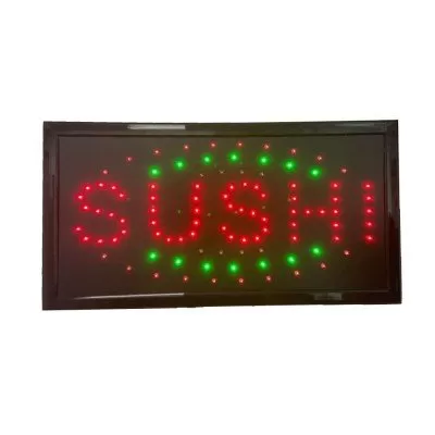 Placa De Led Letreiro Sinalização Luminoso Sushi 220v Preto