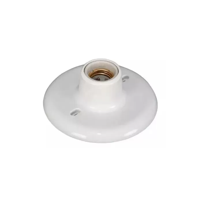 Plafon Bocal Soquete E27 Cor Branca Porcelana Glight