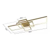 Plafon Led Puzzle 90W 3000K Cor Dourado Bivolt Skylight