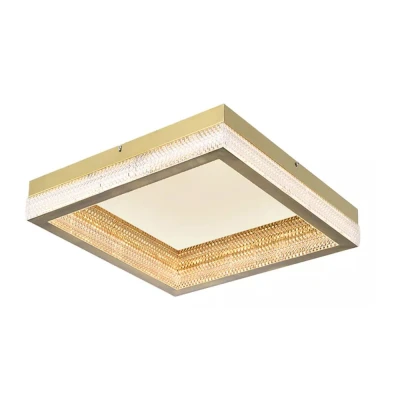 Plafon Led Queensland Quadrado 64W 3000K Dourado Skylight