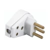 Plug Angular Macho 2 Plugues + Terra Branco 20a Tramontina